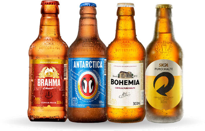 foto com cervejas retornáveis Ambev